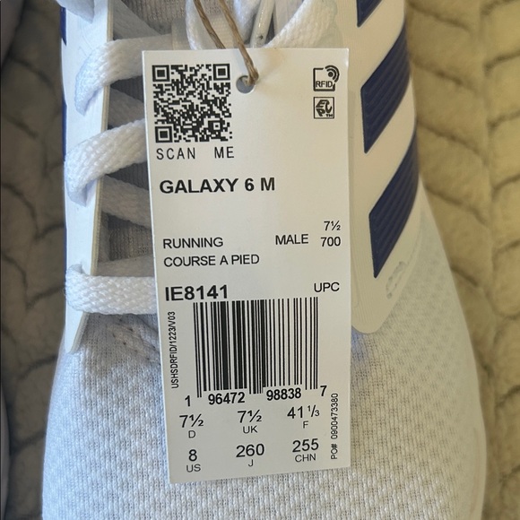 Adidas Galaxy 6 Men’s White and Blue Running Shoes - Picture 2 of 6